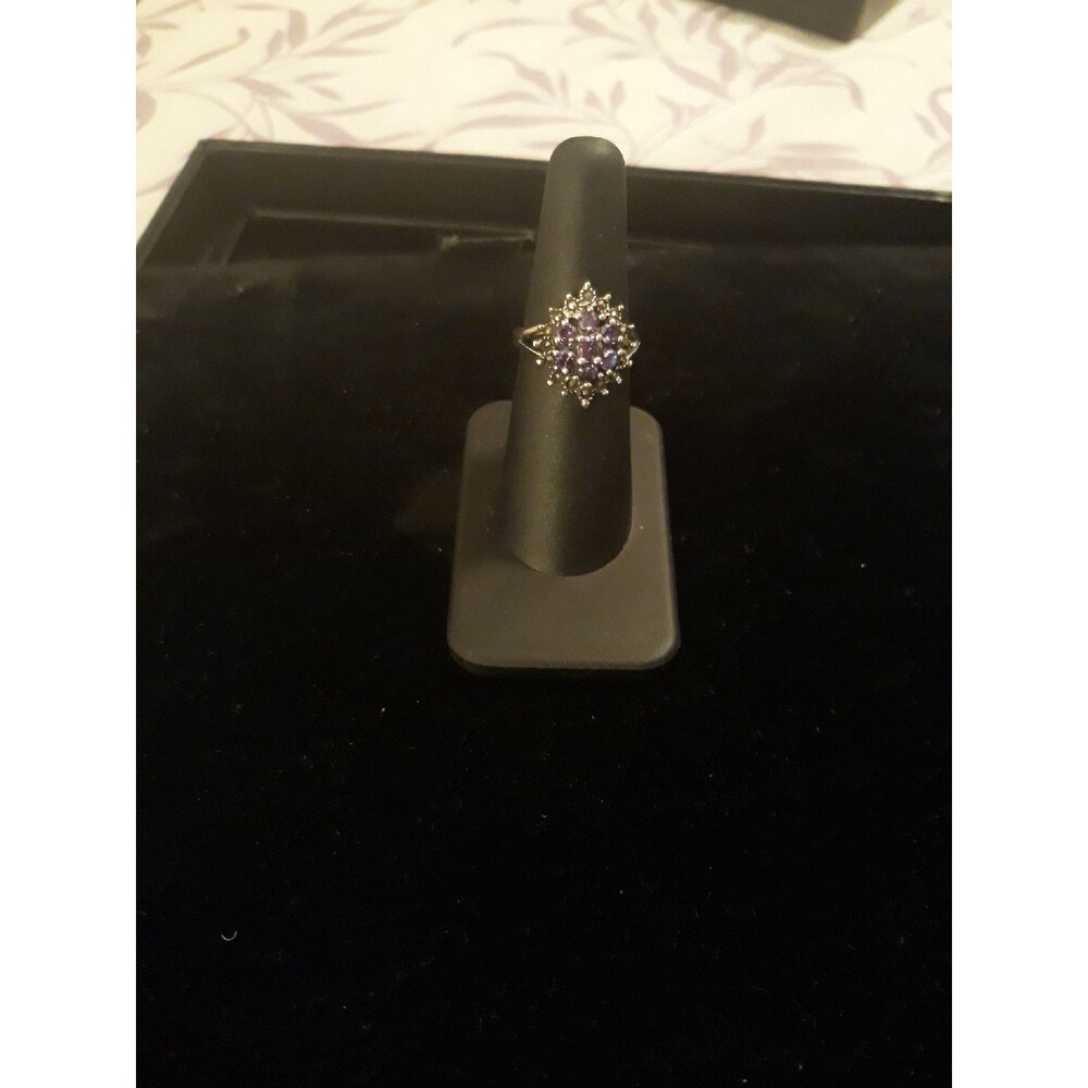 sterling silver Amethyst Cz Ring Sz 6